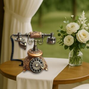 Audiogästebuch kaufen – nostalgisches Retrotelefon in Kupfer mit floralen Verzierungen